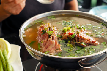Spicy pork ribs soup of Thailand.