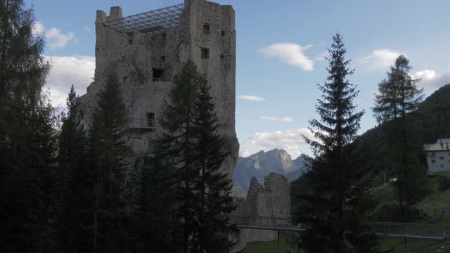 View of Castello di Andraz, Province of Belluno, Italian Dolomites, Italy, Europe