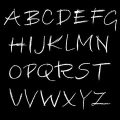 Obraz premium Chalk textured font. Grunge script on chalkboard. Vector calligraphy illustration.