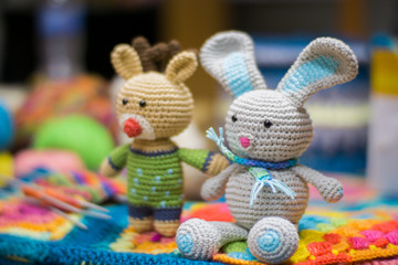 handmade knitted toys made with handcraft wool