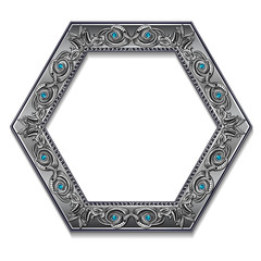 frame silver color with blue topaz