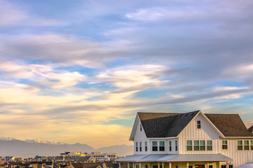 Beautiful sky over scenic Daybreak Utah community