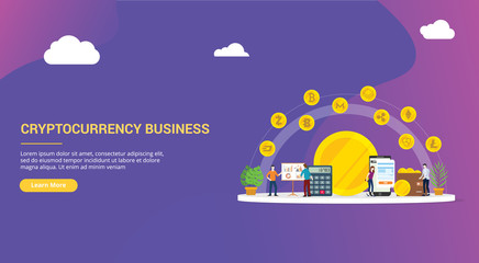 website design page template landing ui ux cryptocurrency business with various kind of option online modern money technology - vector
