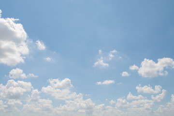 Sky summer, Cloudy background bright sunny in the blue sky