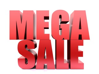Mega Sale Word ,3D render