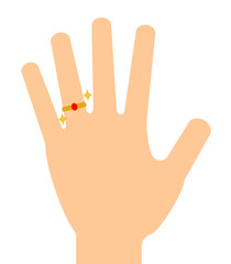 婚約指輪をはめた手