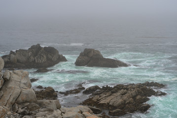 View of Pacific Ocean along the 17 miles road. California, USA