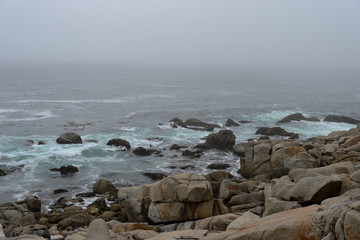 View of Pacific Ocean along the 17 miles road. California, USA