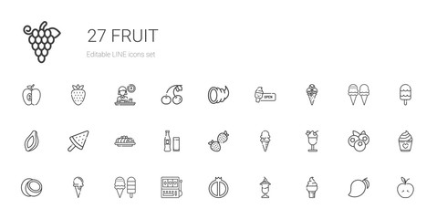 fruit icons set