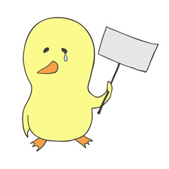 sad chicken illustration