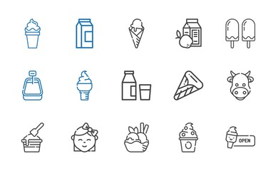 milk icons set