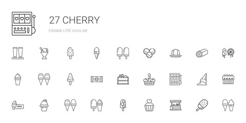 cherry icons set