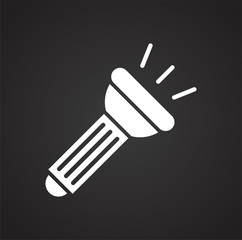 Camping light icon on black background for graphic and web design, Modern simple vector sign. Internet concept. Trendy symbol for website design web button or mobile app