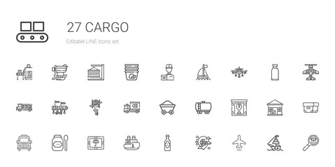cargo icons set