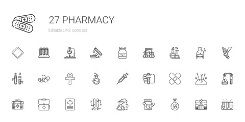 pharmacy icons set - obrazy, fototapety, plakaty