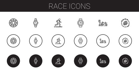 race icons set