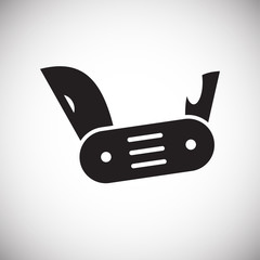 Folding knife icon on white background for graphic and web design, Modern simple vector sign. Internet concept. Trendy symbol for website design web button or mobile app