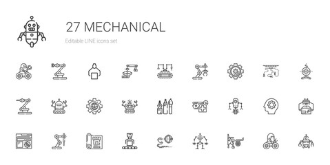 mechanical icons set
