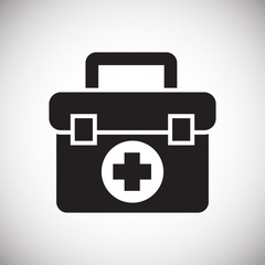 Obraz premium First aid bag icon on white background for graphic and web design, Modern simple vector sign. Internet concept. Trendy symbol for website design web button or mobile app