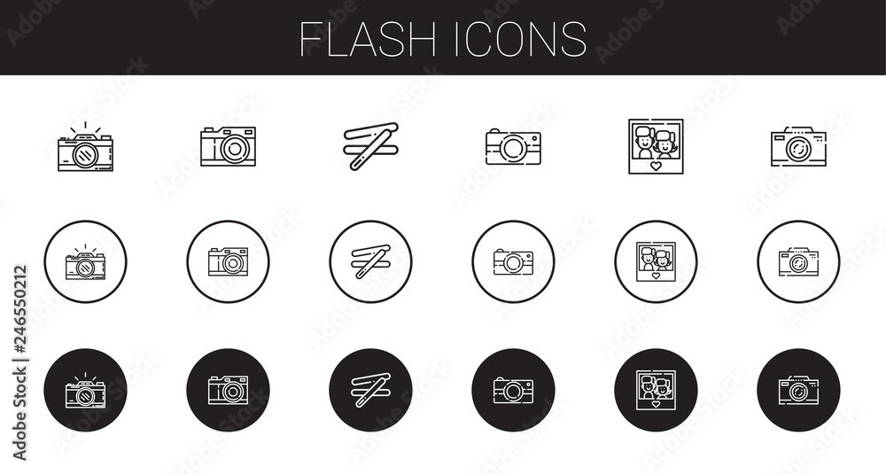 Poster flash icons set