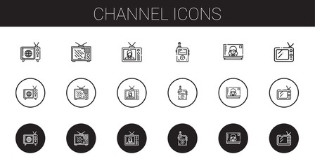 channel icons set