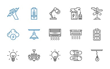electricity icons set