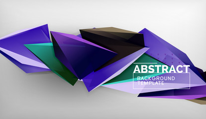 3d triangle geometric background design, modern poster template