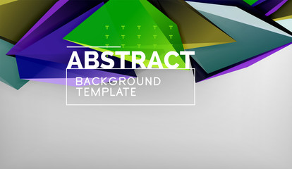 3d triangle geometric background design, modern poster template