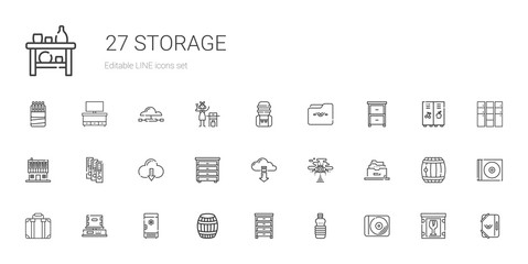 storage icons set