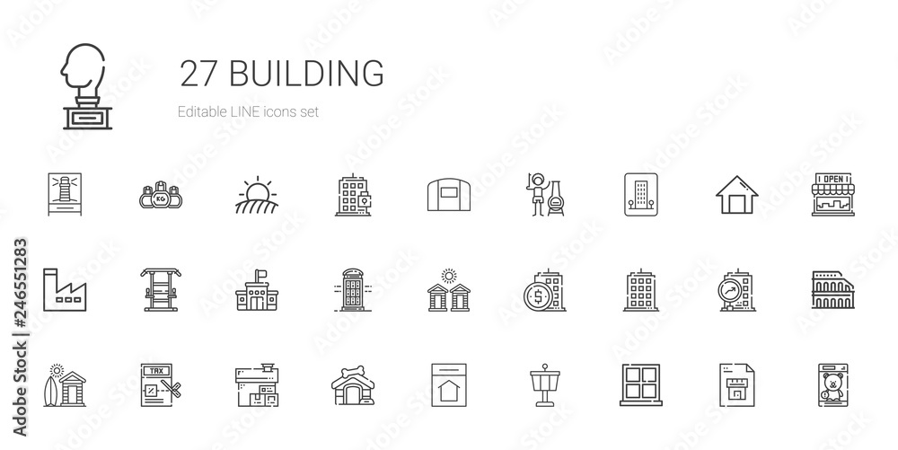 Poster building icons set