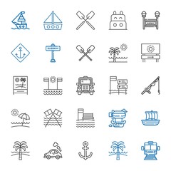 Naklejka premium boat icons set