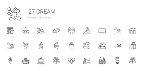 cream icons set