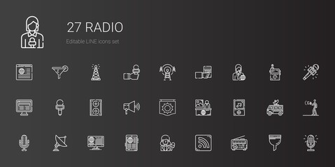 radio icons set