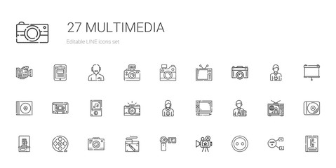 multimedia icons set