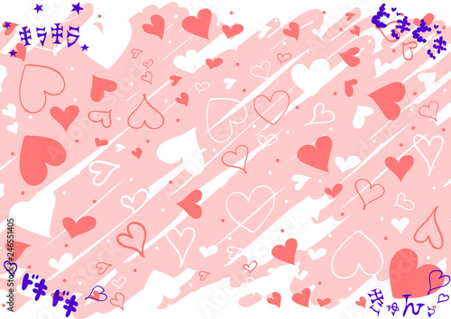 手描き ハート 背景 Wall Mural Wallpaper Murals Kid A