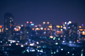 Foto op Plexiglas abstract night light of cityscape bokeh © bank215