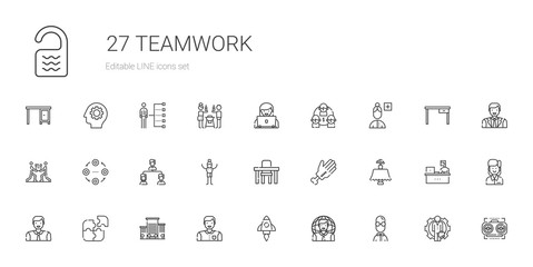 teamwork icons set
