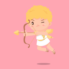 Cute cupid shooting