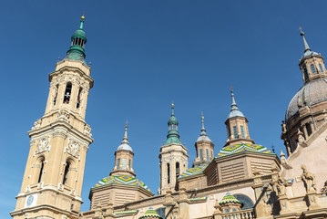 Fototapeta na wymiar Basilica - Cathedral of Our Lady of Pillar in Zaragoza, Aragon, Spain