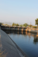 Obraz premium Aliakmonas or Haliacmon river and Dam in North Greece