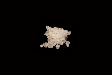 salt isolated on black background