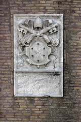 memorial stele for the reconstruction of a wall in the papacy of the third pious