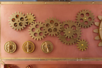 Gears on the old style copper panel
