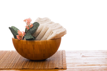 Spa still life with  flower and towel. - Imag