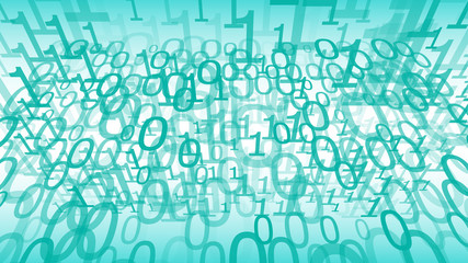 Binary code abstract background mint green color