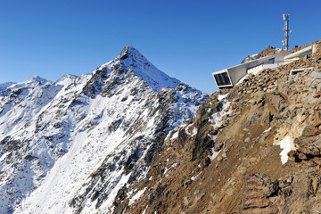 Peak of the Gaislachkogl Mountain in Solden, Austria