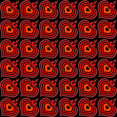 cuori su sfondo nero