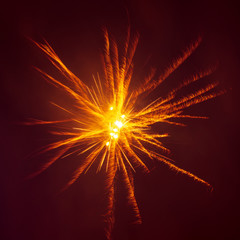 Fototapeta premium Fireworks in the sky at night as a background