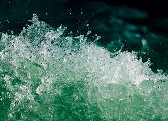 Splashes of water from the waves in the sea