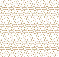 Seamless Japanese Pattern Kumiko For Shoji Screen In Light Brown Color.